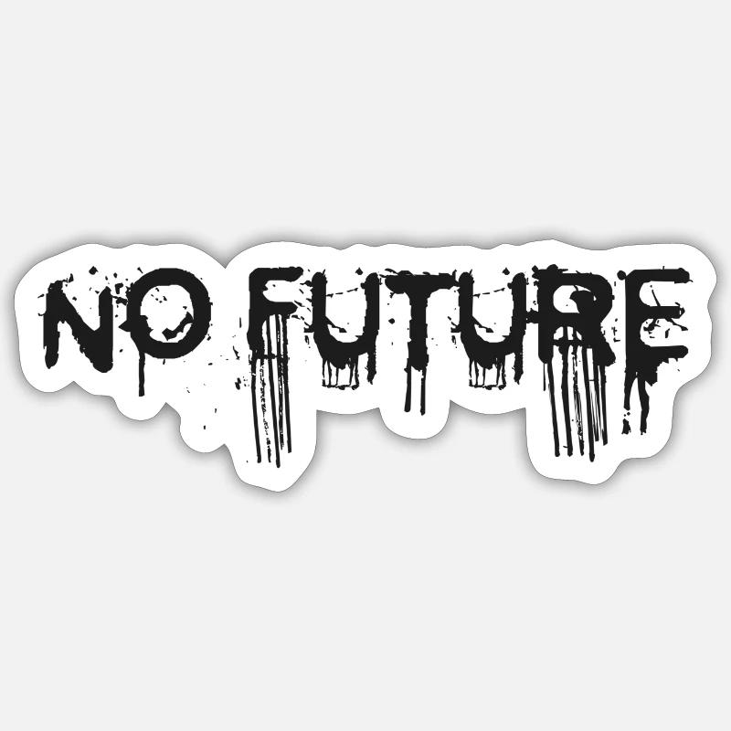 NO FUTURE - Sticker Größe S (10 x 10 cm) - Mattweiß