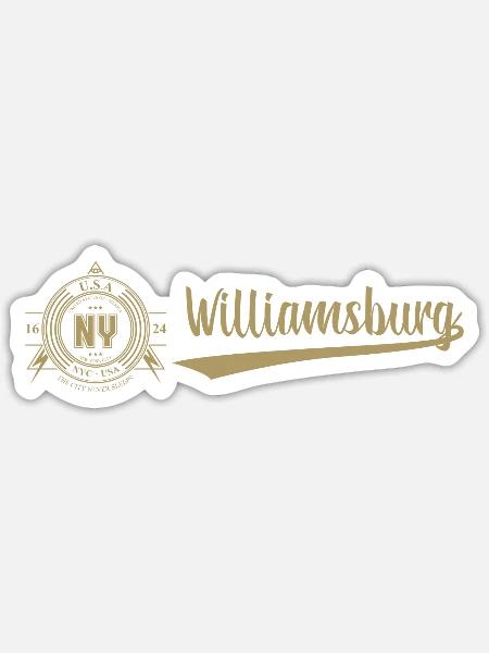 New York City · Williamsburg - Sticker Größe S (10 x 10 cm) - Mattweiß
