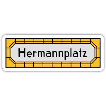 Hermannplatz NEUKÖLLN - Sticker Größe S (10 x 10 cm) - Mattweiß - Vorne