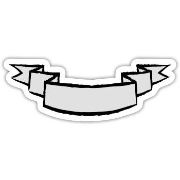 Banner curved - Sticker size S (10 x 10 cm) - white matte - Front