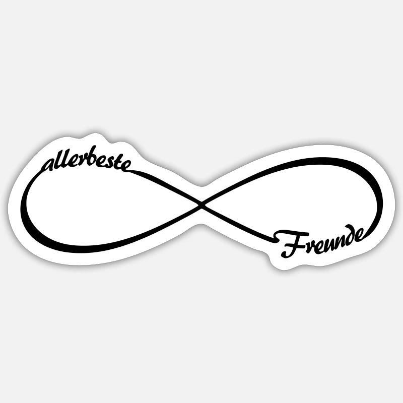 allerbeste Freunde BFF ABF Infinity Loop Sticker Größe S (10 x 10 cm)