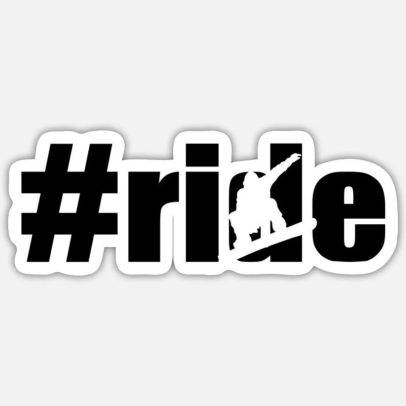 ride snowboarder x - Sticker size S (10 x 10 cm) - white matte