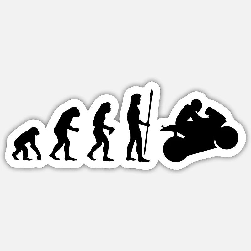 evolution_motorbike1 - Sticker Größe S (10 x 10 cm) - Mattweiß