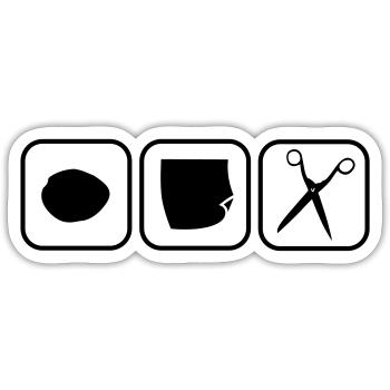 schnick schnack schnuck - Rock paper scissors - Sticker Größe S (10 x 10 cm) - Mattweiß - Vorne