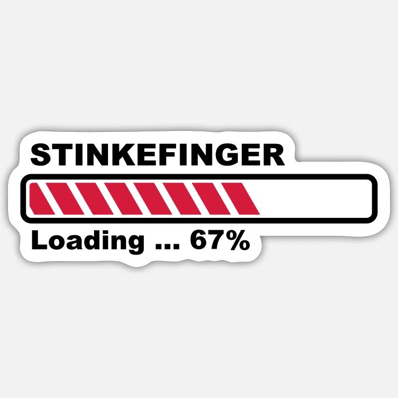 Stinkefinger - loading! Sticker Größe S (10 x 10 cm)
