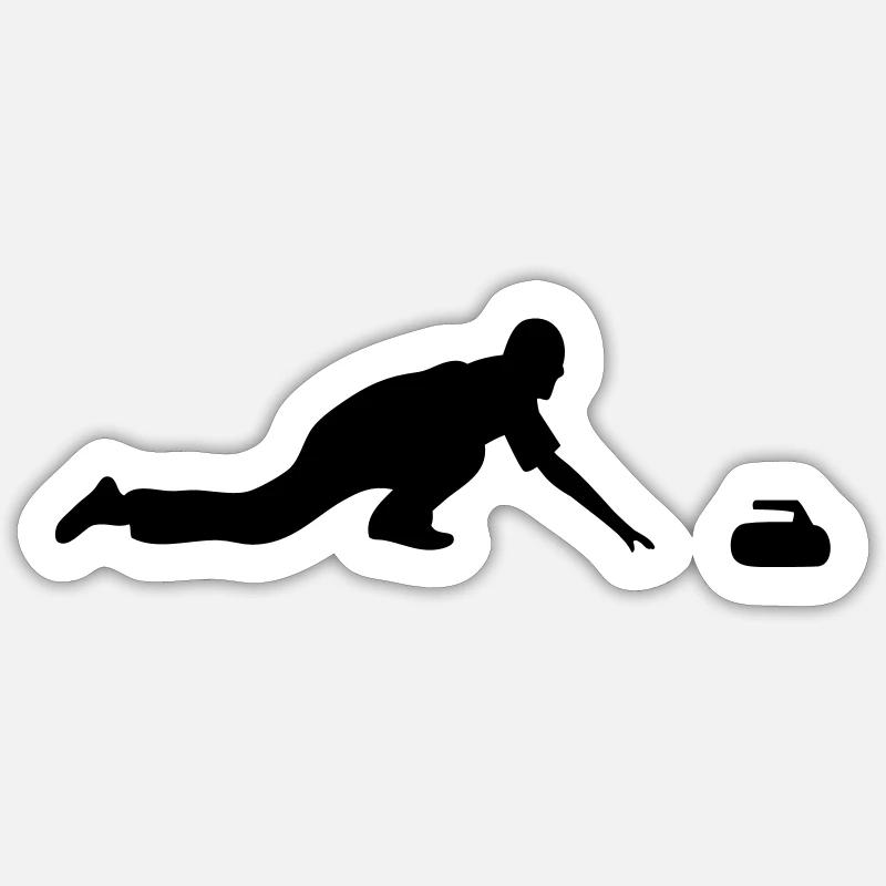 curling - Sticker Größe S (10 x 10 cm) - Mattweiß