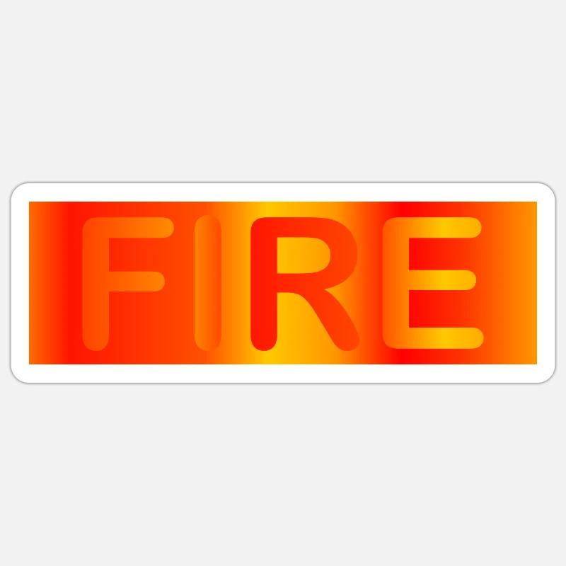 Feu / feu - Sticker taille S (10 x 10 cm) - blanc mat