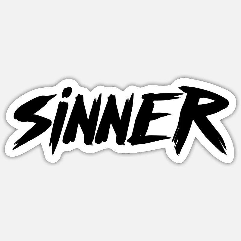 Sinner Graphic - Sticker size S (10 x 10 cm) - white matte