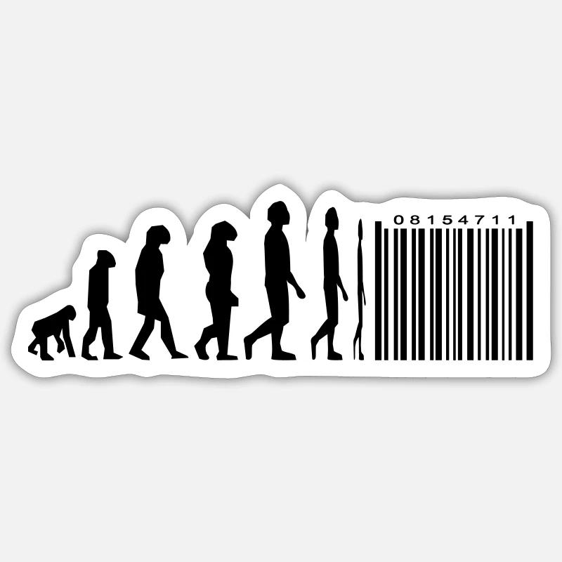 Evolution code à barres Sticker taille S (10 x 10 cm)