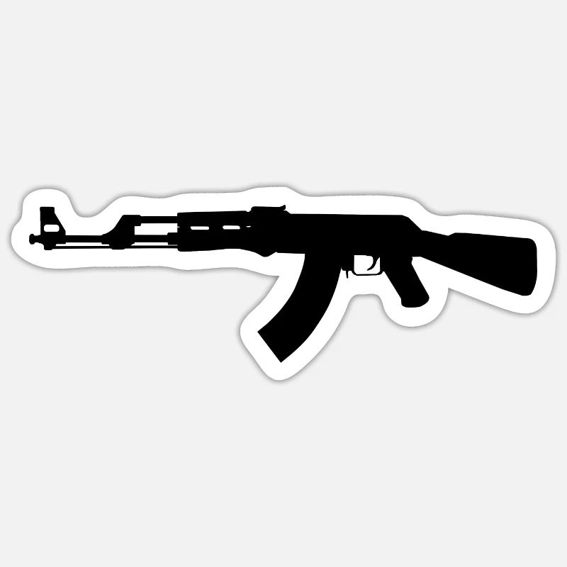 Kalachnikov - Sticker taille S (10 x 10 cm) - blanc mat
