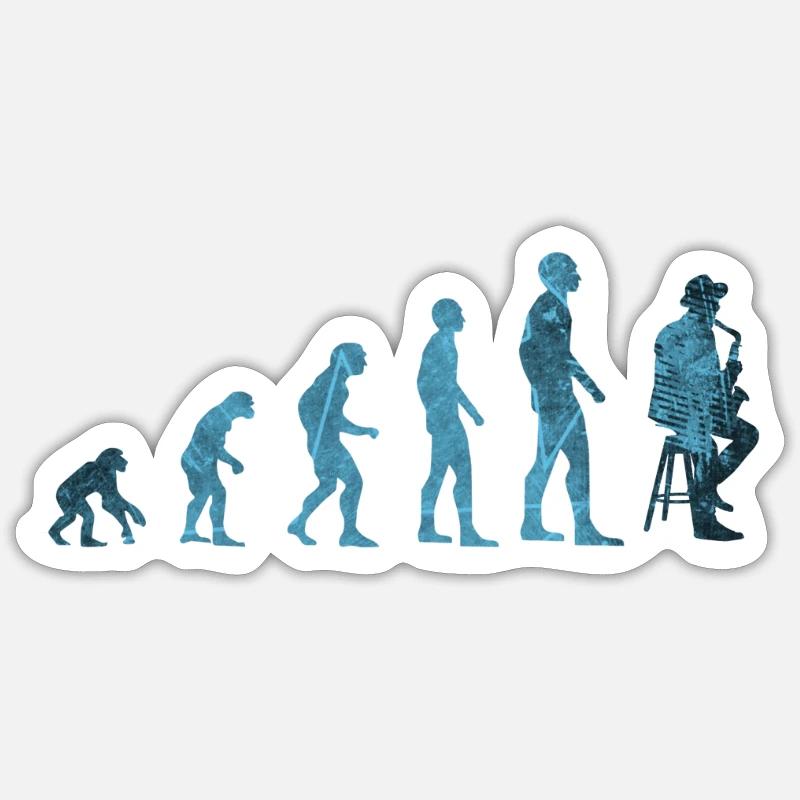 Evolution saxophone Sticker size S (10 x 10 cm)