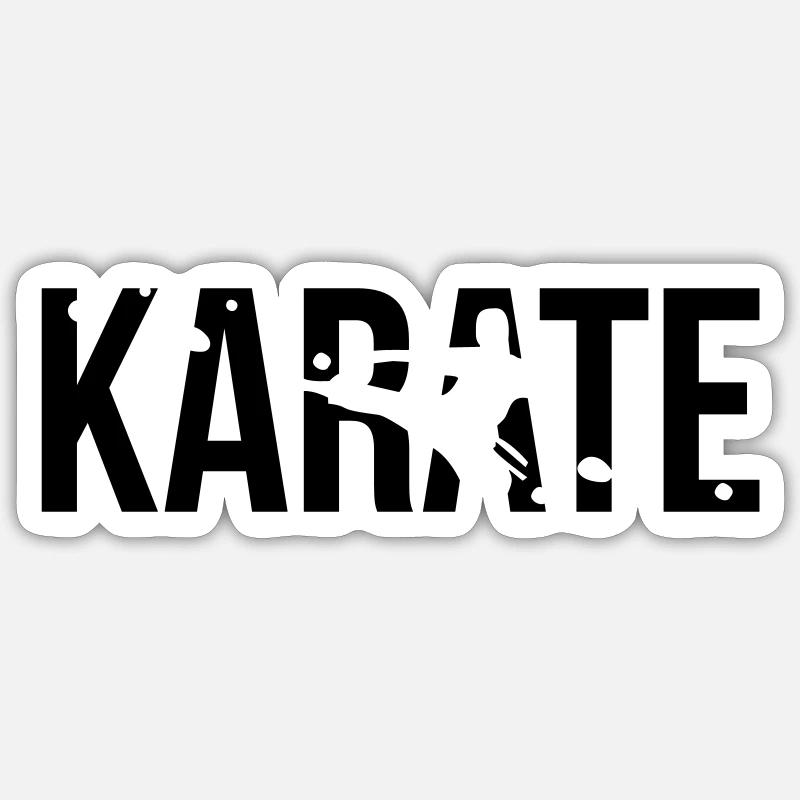 karaté - Sticker taille S (10 x 10 cm) - blanc mat
