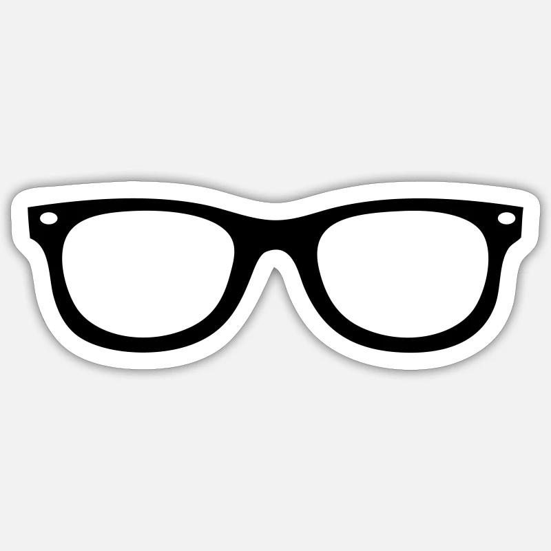 Brille - Sticker Größe S (10 x 10 cm) - Mattweiß