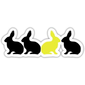 Bunny Rabbit be different! Unique contrast 2c - Sticker size S (10 x 10 cm) - white matte - Front
