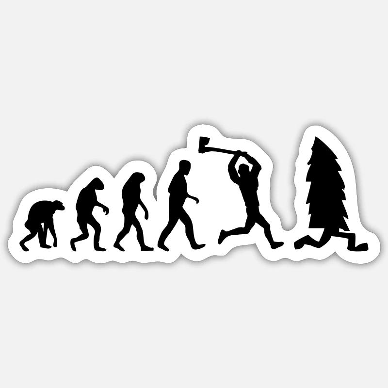lumberjack evolution fun Sticker size S (10 x 10 cm)