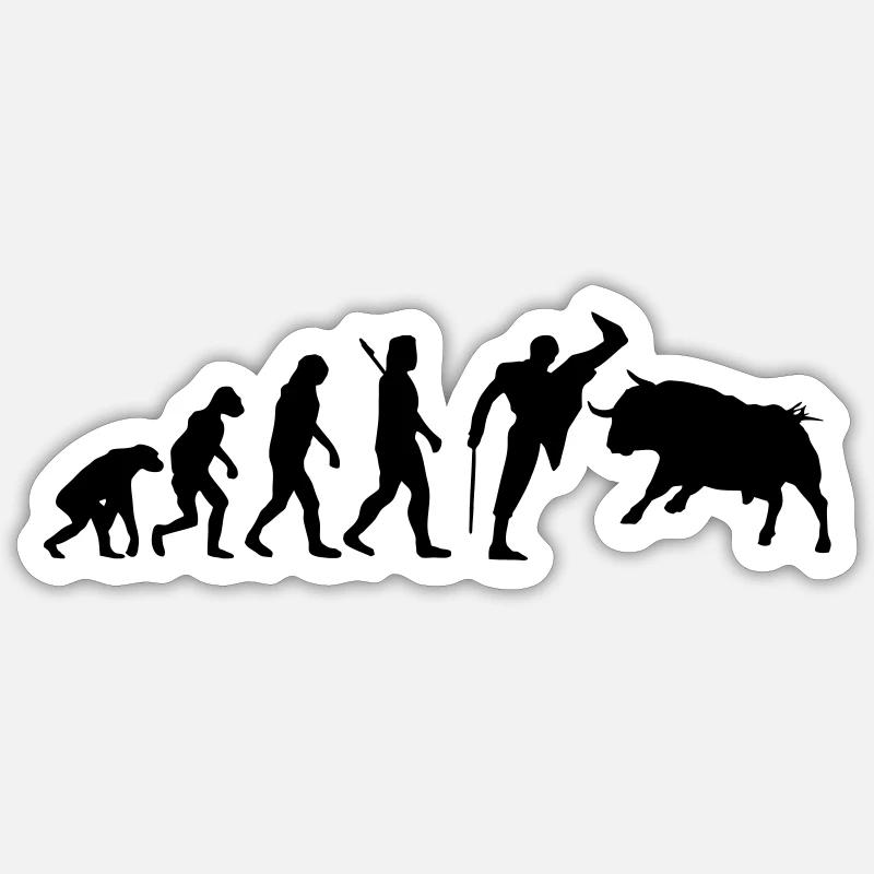 Evolution Bullfighting - Torero - Matador Sticker size S (10 x 10 cm)