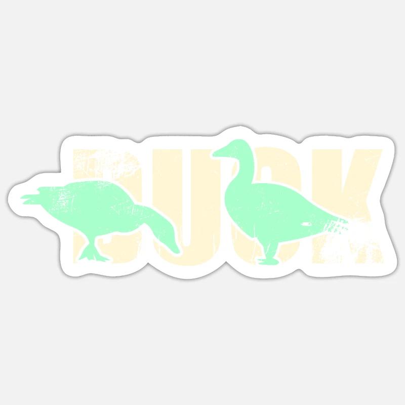 Canard oiseau - Sticker taille S (10 x 10 cm) - blanc mat