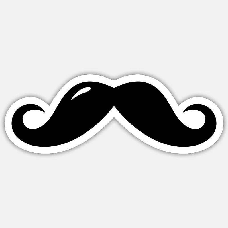 Moustache - Sticker size S (10 x 10 cm) - white matte