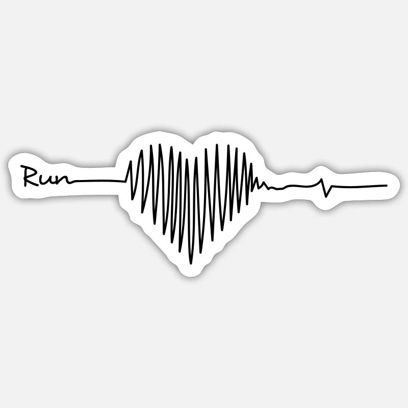 fréquence cardiaque run - Sticker taille S (10 x 10 cm) - blanc mat