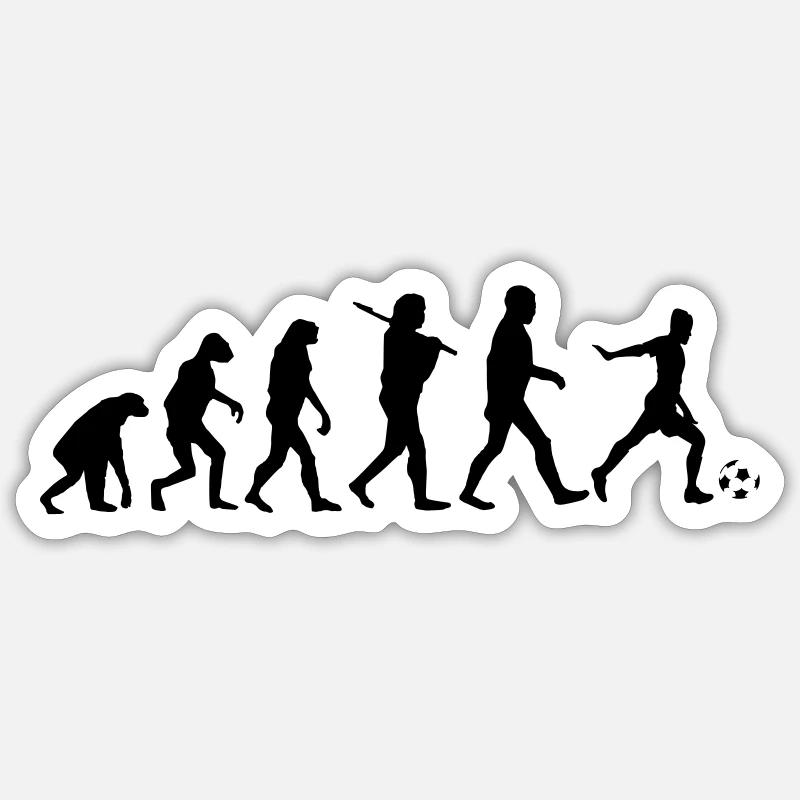 Evolution Fußball - Sticker Größe S (10 x 10 cm) - Mattweiß