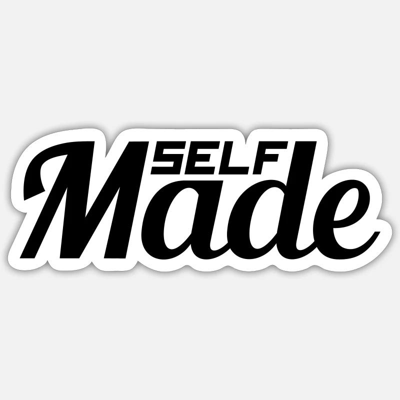 text successful shield logo rich self made man m Sticker size S (10 x 10 cm)