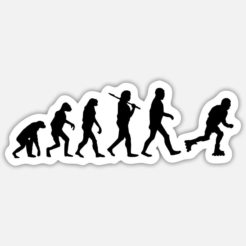 patins à roulettes Evolution - Sticker taille S (10 x 10 cm) - blanc mat