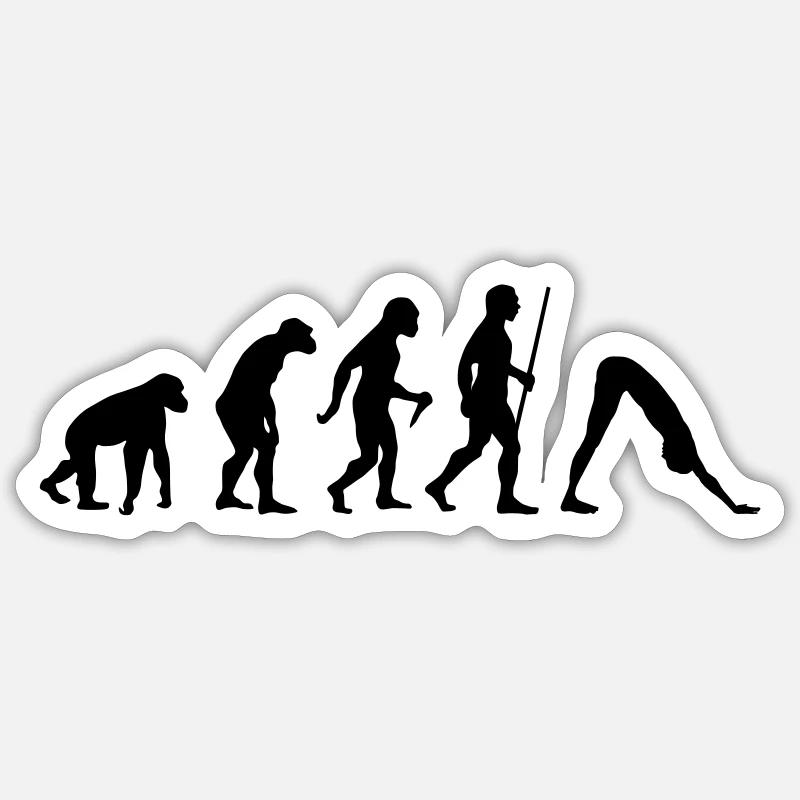 Evolution - Yoga - Sticker taille S (10 x 10 cm) - blanc mat