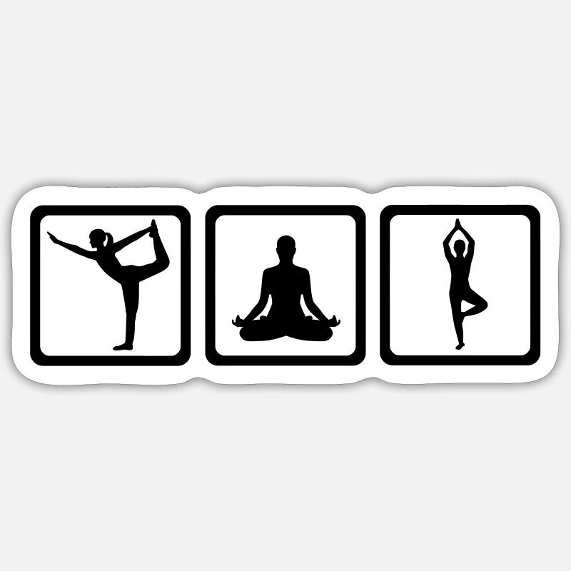 Yoga - Sticker taille S (10 x 10 cm) - blanc mat