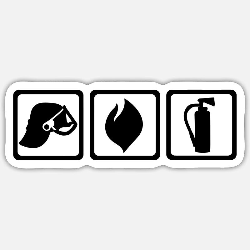 Firefighter - Sticker size S (10 x 10 cm) - white matte