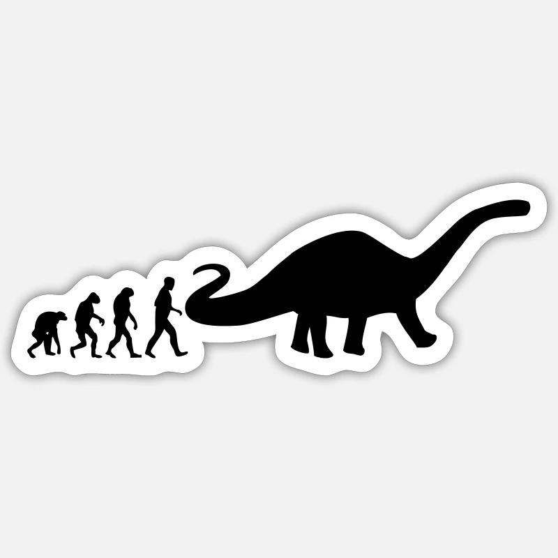 dino evolution - Sticker taille S (10 x 10 cm) - blanc mat