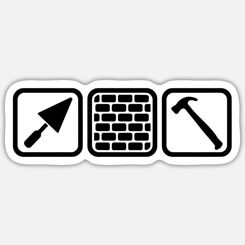 Maçon - Sticker taille S (10 x 10 cm) - blanc mat