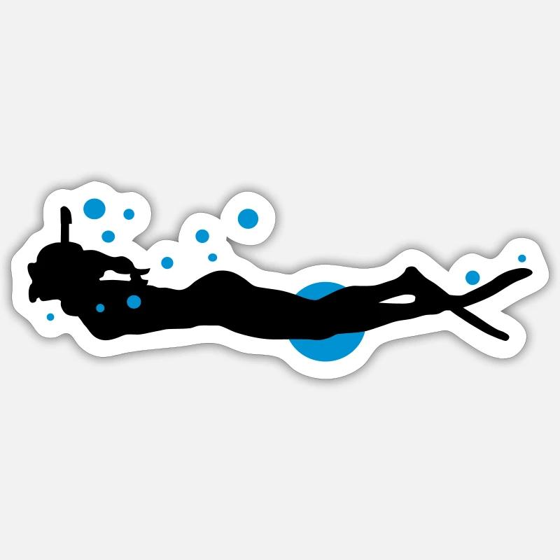 diver - Sticker size S (10 x 10 cm) - white matte