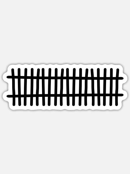 Zaun - Sticker Größe S (10 x 10 cm) - Mattweiß