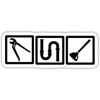 Klempner - Sticker Größe S (10 x 10 cm) - Mattweiß - Vorne