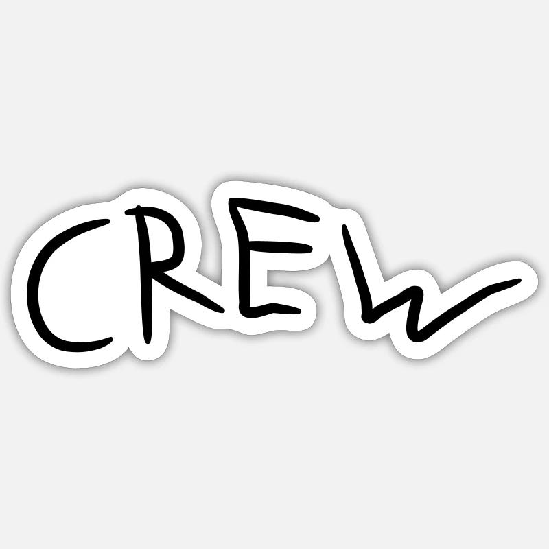 Crew Comic Logo - Sticker Größe S (10 x 10 cm) - Mattweiß