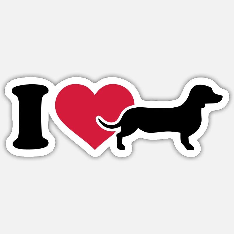 Dackel - Sticker Größe S (10 x 10 cm) - Mattweiß