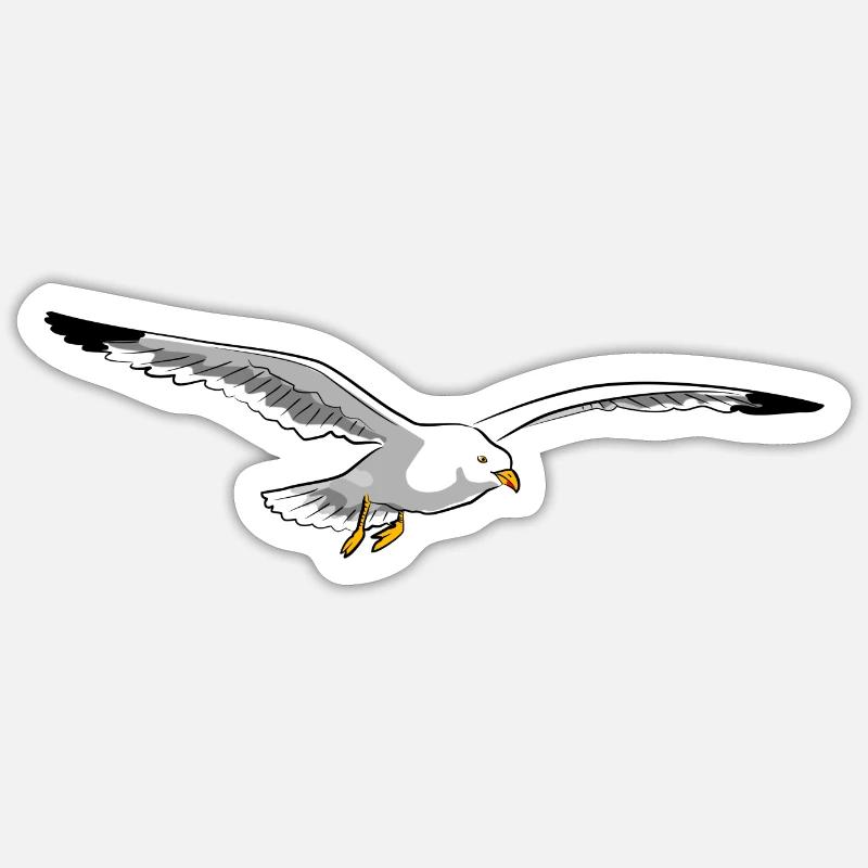 gull - Sticker size S (10 x 10 cm) - white matte