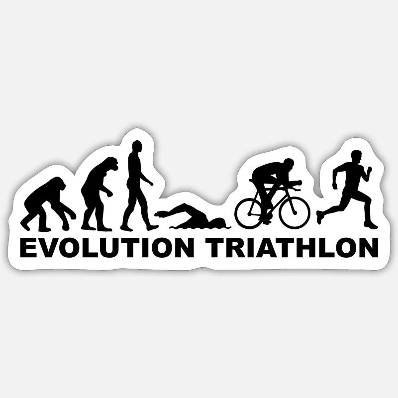 Evolution Triathlon - Sticker size S (10 x 10 cm) - white matte