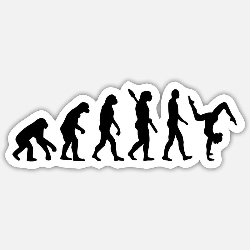 Évolution Gymnastique - Sticker taille S (10 x 10 cm) - blanc mat