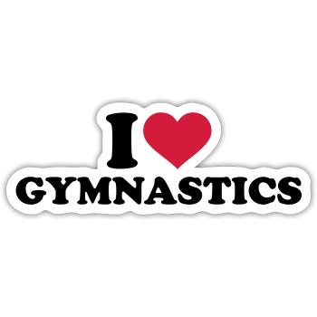 Turnen - Sticker Größe S (10 x 10 cm) - Mattweiß - Vorne