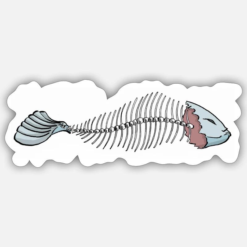 Fisch - Sticker Größe S (10 x 10 cm) - Mattweiß