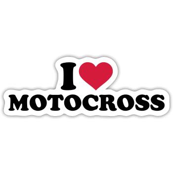 Motocross - Sticker Größe S (10 x 10 cm) - Mattweiß - Vorne