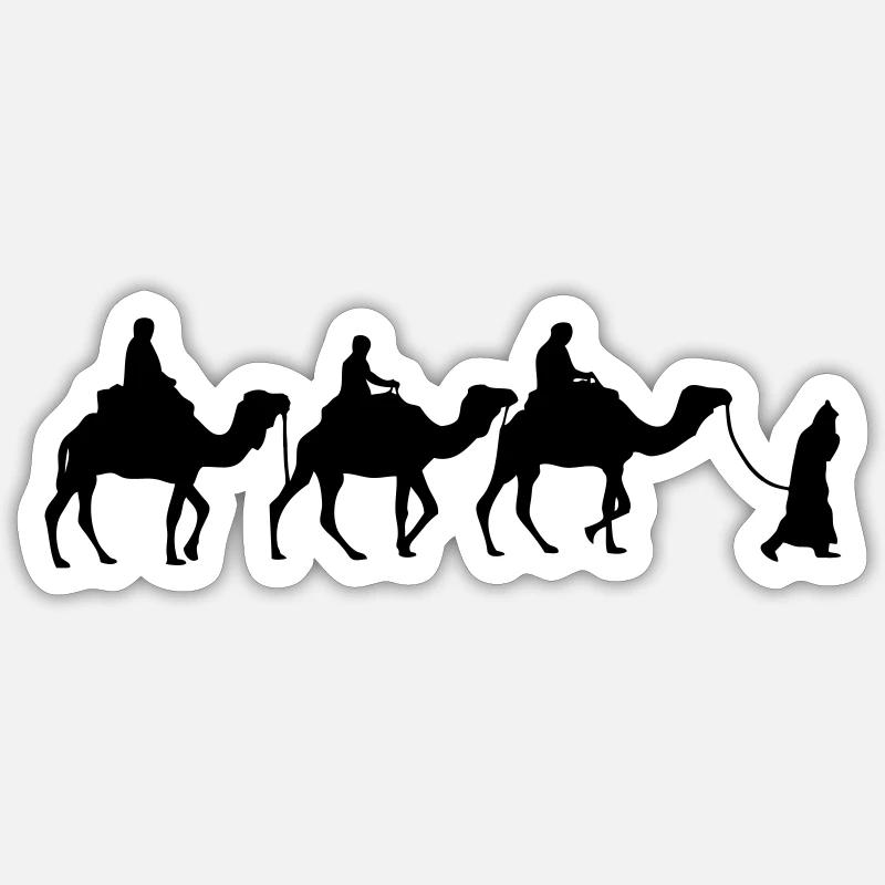 Camel - Dromedar - Kamel - Karawane Sticker Größe S (10 x 10 cm)