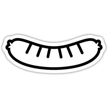 Plan de la saucisse - Sticker taille S (10 x 10 cm) - blanc mat - Devant