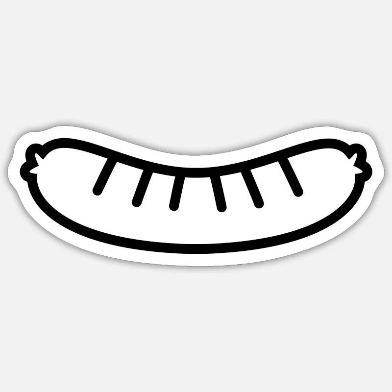 Würstchen Outline Sticker Größe S (10 x 10 cm)