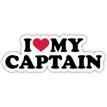 Kapitän - Sticker Größe S (10 x 10 cm) - Mattweiß - Vorne