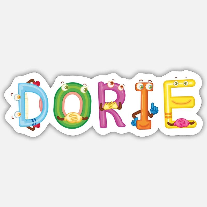 Dorie - Sticker Größe S (10 x 10 cm) - Mattweiß