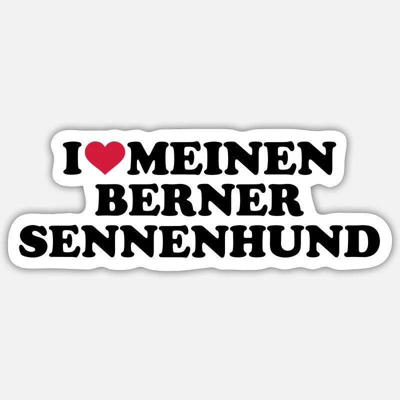 Berner Sennenhund - Sticker Größe S (10 x 10 cm) - Mattweiß