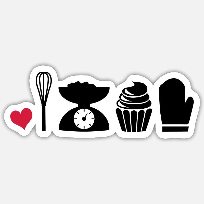 faire cuire au four - Sticker taille S (10 x 10 cm) - blanc mat