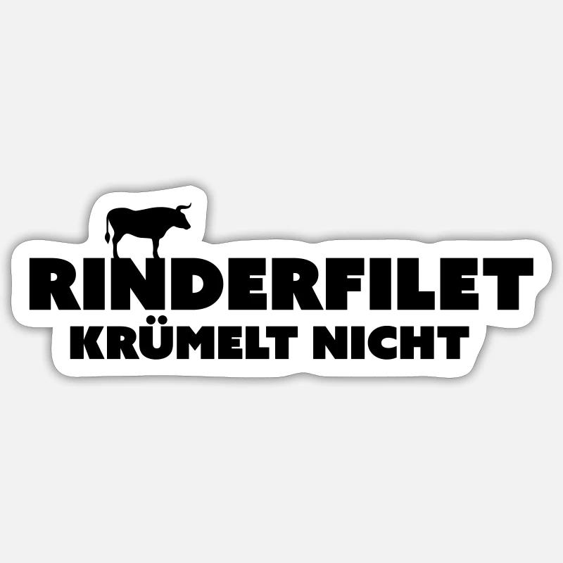 Rinderfilet krümelt nicht - Sticker Größe S (10 x 10 cm) - Mattweiß